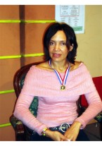 La deportista galardonada con la Medalla al Mérito durante una entrevista en San Cristóbal, en mayo 2005.